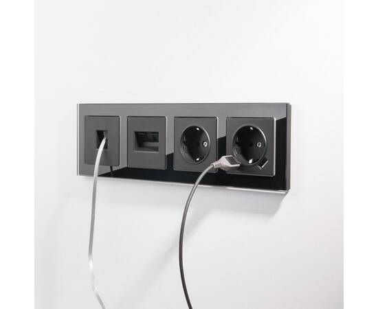 Розетка Werkel с заземлением, шторками и USBх2 черный матовый W1171508 4690389156915, изображение 3