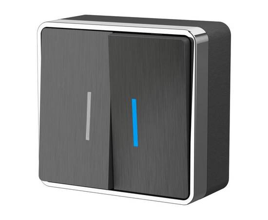 Выключатель двухклавишный с подсветкой Werkel Gallant графит рифленый W5020104 4690389164194