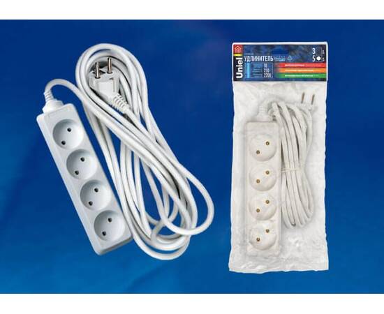 Удлинитель Uniel 4гн х 5м б/з Standard S-CD4-5 02866, изображение 2