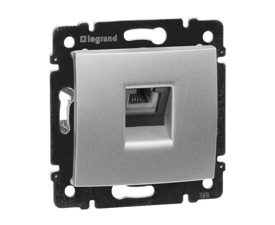 Розетка телефонная RJ11 Legrand Valena алюминий 770138