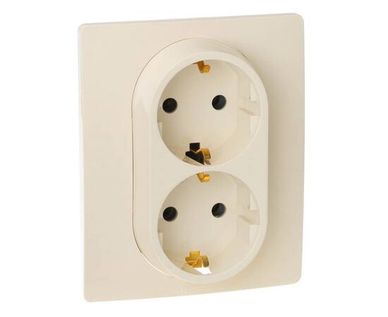 Розетка 2X2К+З Legrand Etika 16A 250V немецкий стандарт слоновая кость 672323