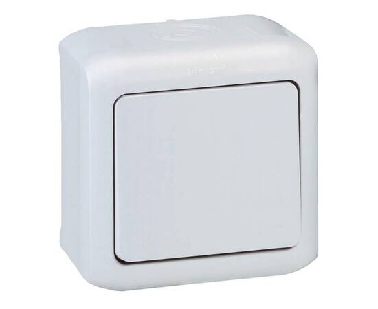 Переключатель одноклавишный проходной Legrand Quteo 10A 250V серый 782334