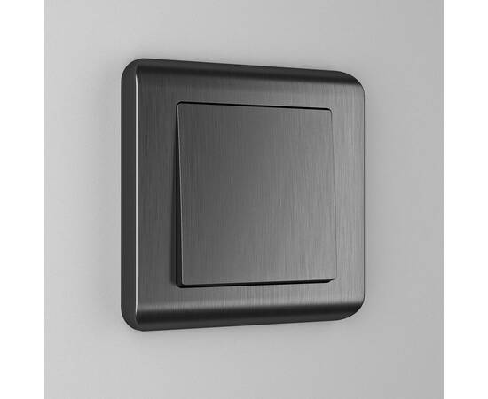 Выключатель одноклавишный Werkel графит рифленый W1110004 4690389158346, изображение 3