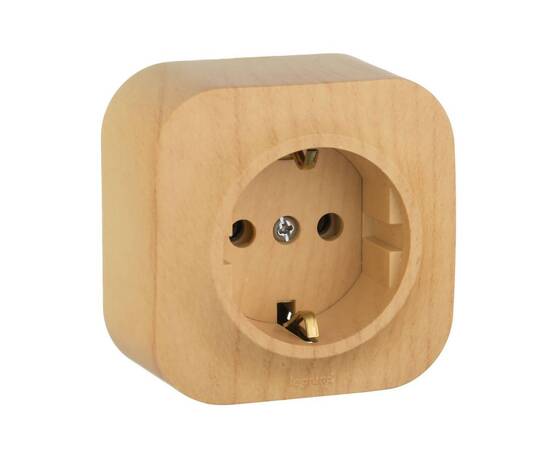 Розетка 2К+З Legrand Quteo 16A 250V дерево 782271