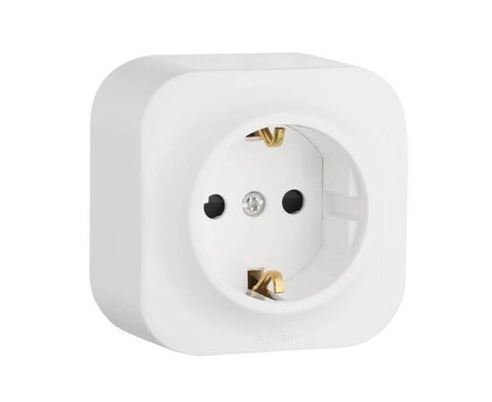 Розетка 2К+З Legrand Quteo 16A 250V со шторками белая 782220