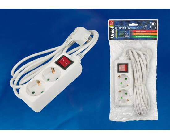 Удлинитель Uniel 2гн х 3м с/з Standard S-GCD2-3B 02915, изображение 2