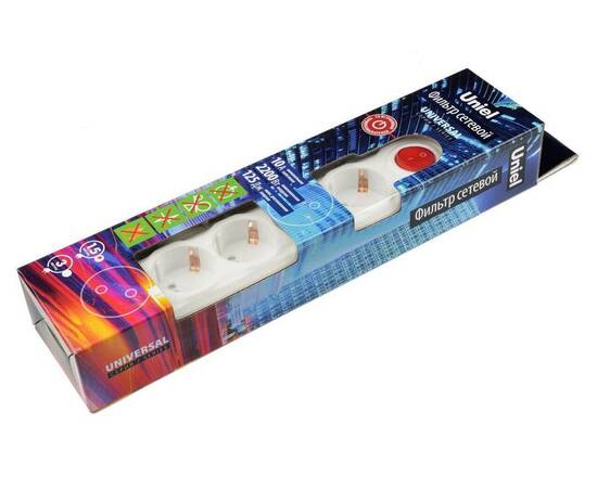 Сетевой фильтр Uniel 5гн х 1,5м с/з Universal S-GSU5-1,5 White UL-00001741, изображение 2