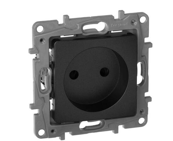 Розетка 2К Legrand Etika 16A 250V со шторками антрацит 672634
