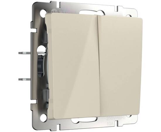 Выключатель двухклавишный проходной Werkel слоновая кость W1122003 4690389155628