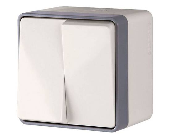 Выключатель Werkel двухклавишный влагозащищенный Gallant слоновая кость WL15-03-02 4690389102271