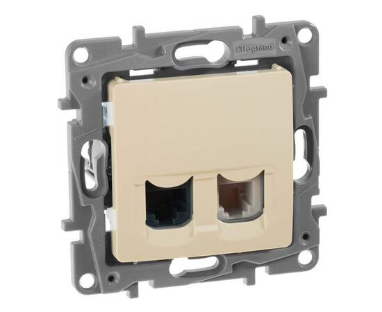 Розетка комбинированная RJ11 + RJ45 Cat.5e, слоновая кость