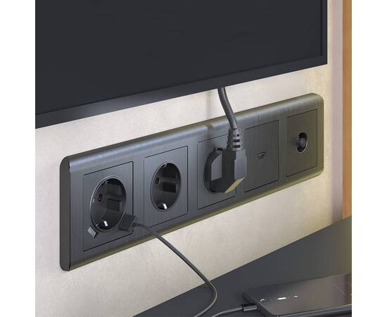 Накладка для розетки USB Werkel графит рифленый W1179504 4690389158667, изображение 2