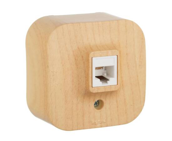 Розетка телефонная RJ11 Legrand Quteo дерево 782274