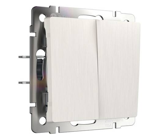 Выключатель двухклавишный проходной Werkel перламутровый рифленый W1122013 4690389160950