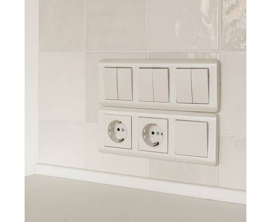 Выключатель двухклавишный проходной Werkel перламутровый рифленый W1122013 4690389160950, изображение 7