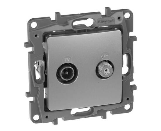 Розетка TV-SAT простая для 2-х кабелей, алюминий