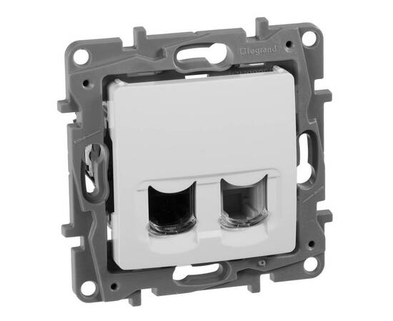 Розетка комбинированная RJ11 + RJ45 Cat.5e, белый