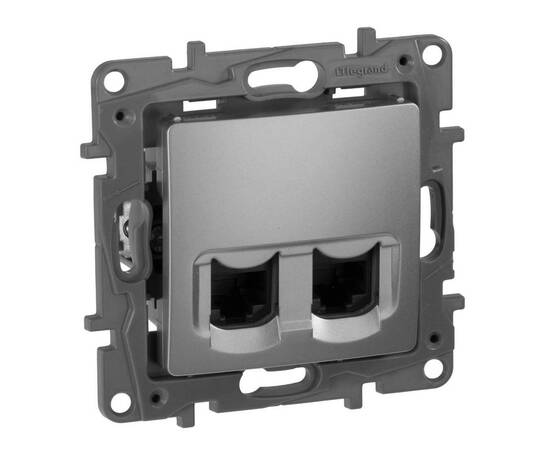 Розетка RJ45 Cat.5e двойная UTP, алюминий