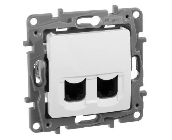 Розетка компьютерная 2хRJ45 Legrand Etika 5е кат UTP белая 672255
