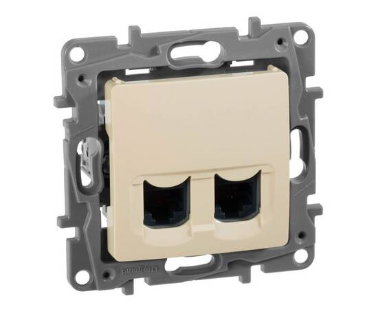 Розетка RJ45 Cat.5e двойная UTP, слоновая кость 672355