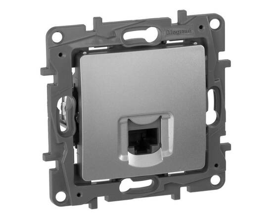 Розетка RJ45 Cat.5e одиночная UTP, алюминий