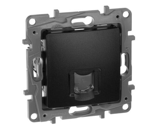 Розетка RJ45 Cat.6 одиночная UTP, антрацит