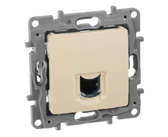 Розетка RJ45 Cat.6 одиночная UTP, слоновая кость