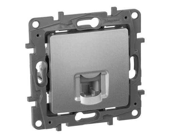 Розетка RJ11 одиночная, алюминий