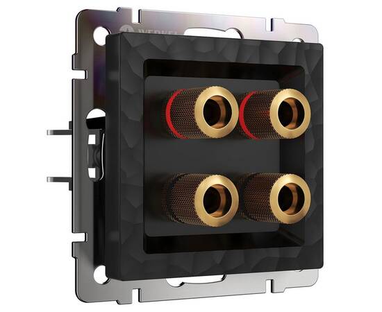 Акустическая розетка Werkel Hammer х4 черный W1285008 4690389163128