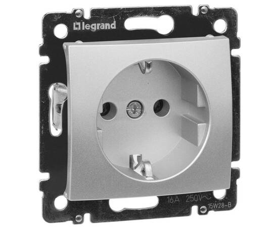 Розетка 2К+3 Legrand Valena 16A 250V алюминий 770120