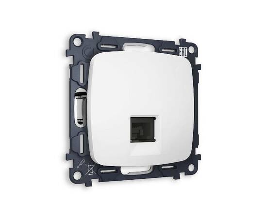 Комплект механизма телефонной розетки RJ-11(4P4C) со шторкой Ambrella Volt Omega MO132030