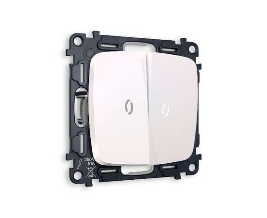 Комплект механизма 2-кл выключателя с подсветкой Ambrella Volt Omega MO204015