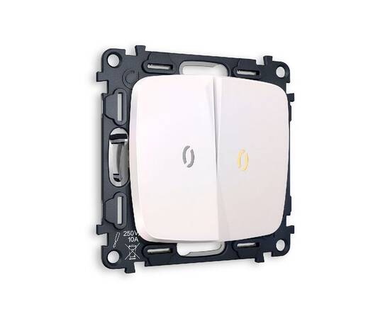 Комплект механизма 2-кл проходного выключателя с подсветкой Ambrella Volt Omega MO204030