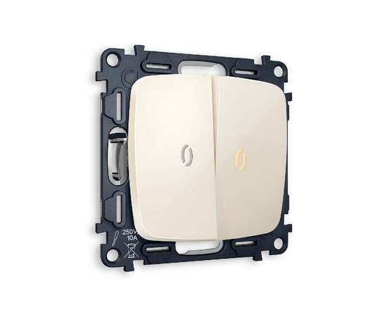 Комплект механизма 2-кл выключателя с подсветкой Ambrella Volt Omega MO304010