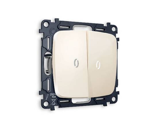 Комплект механизма 2-кл проходного выключателя с подсветкой Ambrella Volt Omega MO304035