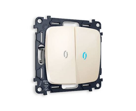 Комплект механизма 2-кл проходного выключателя с подсветкой Ambrella Volt Omega MO304040