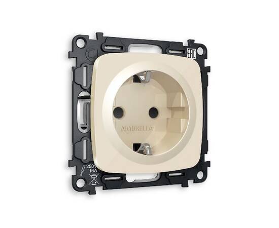 Комплект механизма розетки с/з со шторками Ambrella Volt Omega MO307010