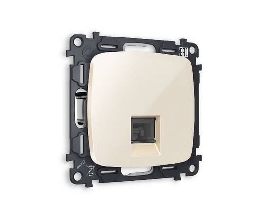 Комплект механизма телефонной розетки RJ-11(4P4C) со шторкой Ambrella Volt Omega MO312030