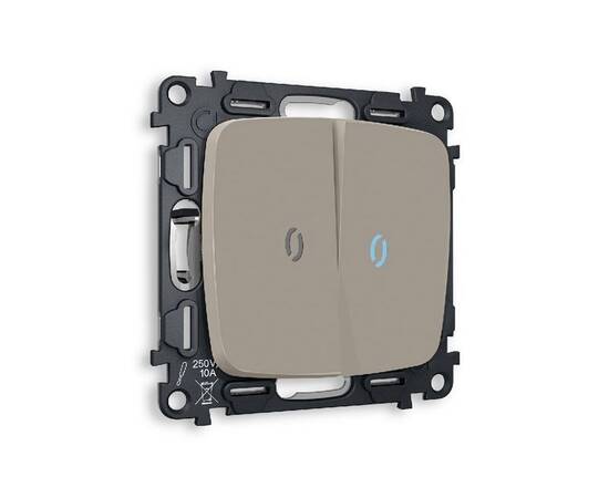 Комплект механизма 2-кл выключателя с подсветкой Ambrella Volt Omega MO364020