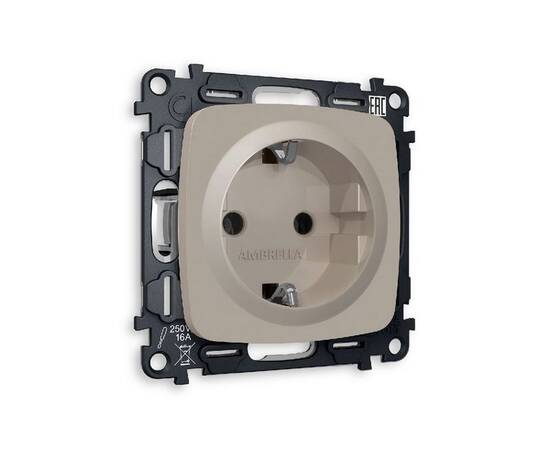 Комплект механизма розетки с/з на винтовых зажимах Ambrella Volt Omega MO366010