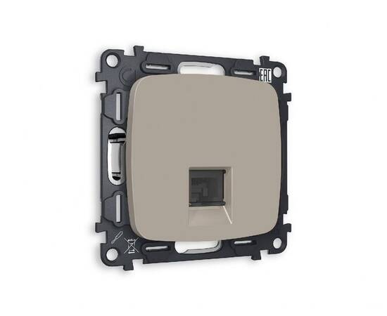 Комплект механизма компьютерной розетки RJ-45(8P8C) CAT6 со шторкой Ambrella Volt Omega MO372010