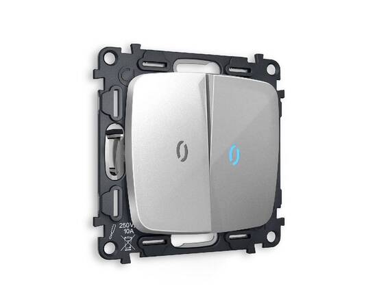 Комплект механизма 2-кл выключателя с подсветкой Ambrella Volt Omega MO404020