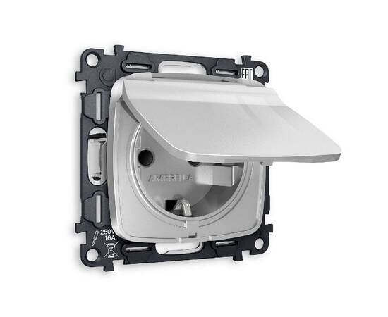 Комплект механизма розетки с/з со шторками и крышкой Ambrella Volt Omega MO408010