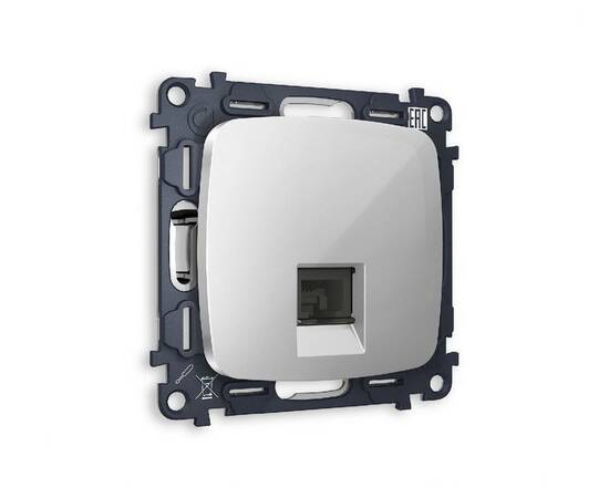 Комплект механизма компьютерной розетки RJ-45(8P8C) CAT6 со шторкой Ambrella Volt Omega MO412010