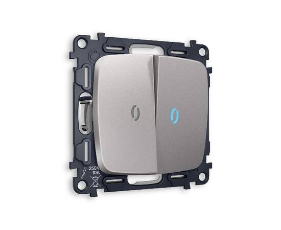 Комплект механизма 2-кл выключателя с подсветкой Ambrella Volt Omega MO504020