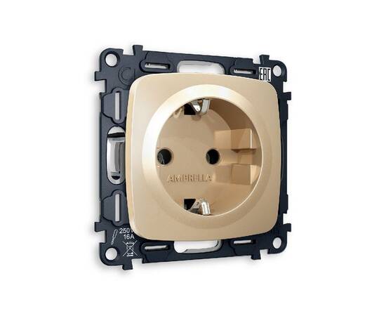 Комплект механизма розетки с/з на винтовых зажимах Ambrella Volt Omega MO606010