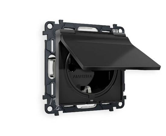 Комплект механизма розетки с/з со шторками и крышкой Ambrella Volt Alfa MA808010