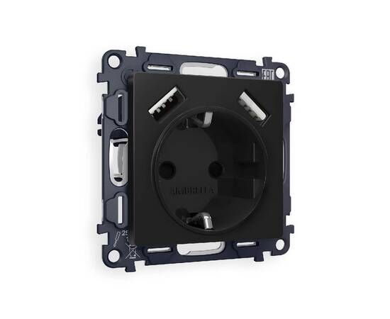 Комплект механизма розетки 2USB A+A 18W (быстрая зарядка) с/з Ambrella Volt Alfa MA809010