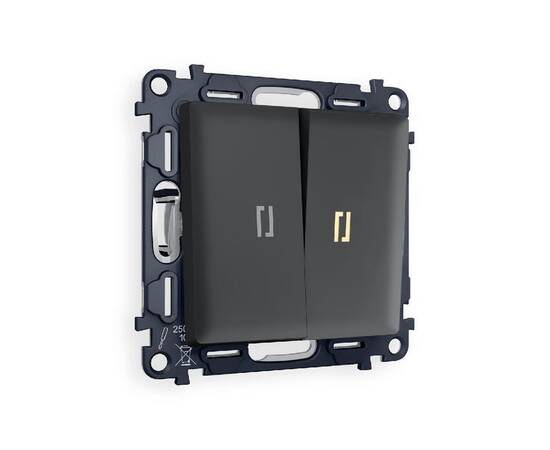 Комплект механизма 2-кл выключателя с подсветкой Ambrella Volt Alfa MA904010