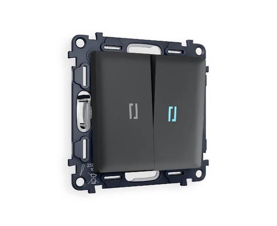 Комплект механизма 2-кл выключателя с подсветкой Ambrella Volt Alfa MA904020